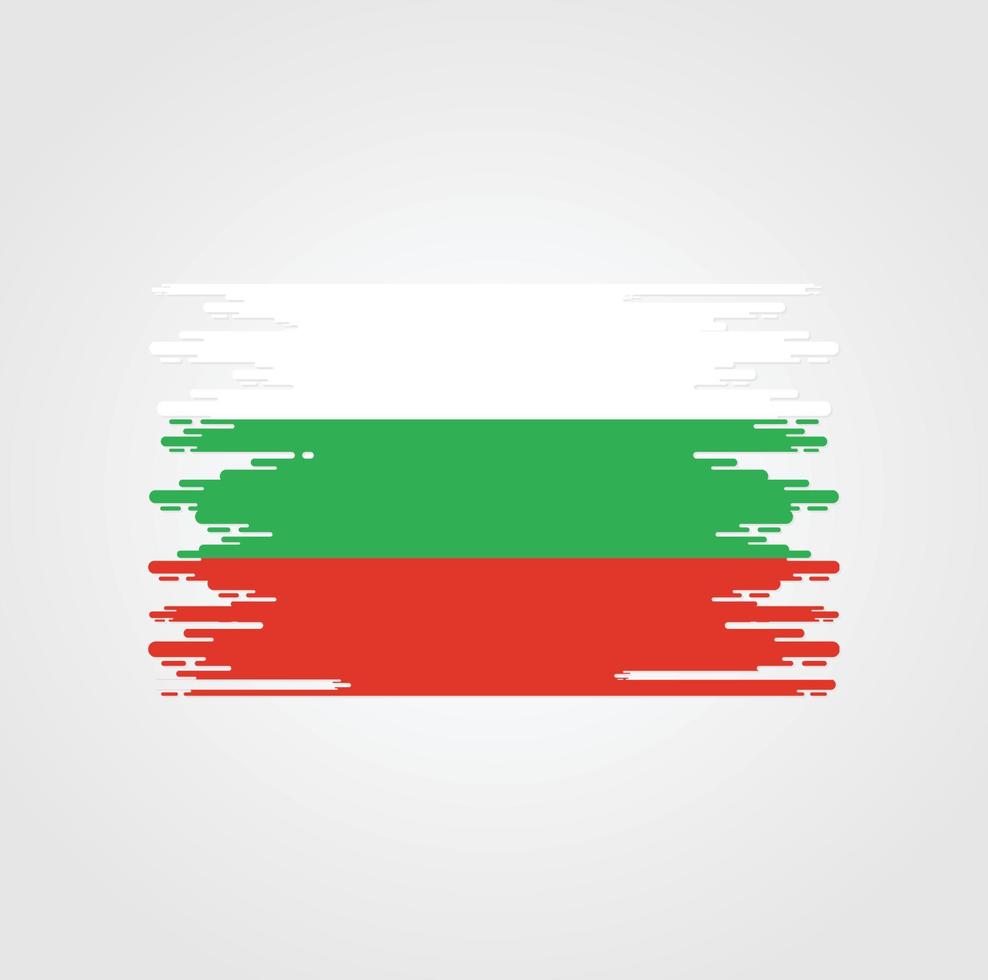 bandera de bulgaria con diseño de estilo de pincel de acuarela vector