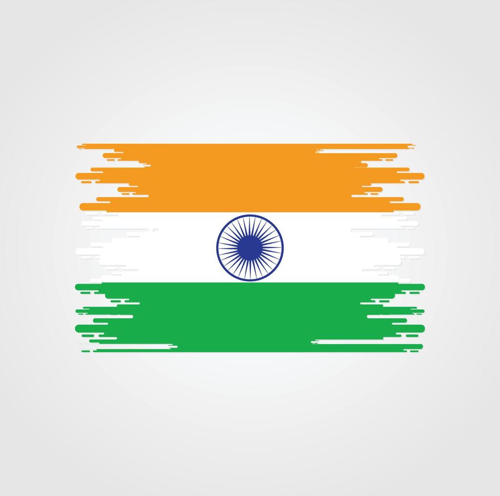 India Flag With Watercolor Brush style design vector