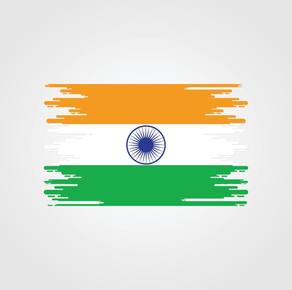 bandera india con diseño de estilo de pincel de acuarela vector