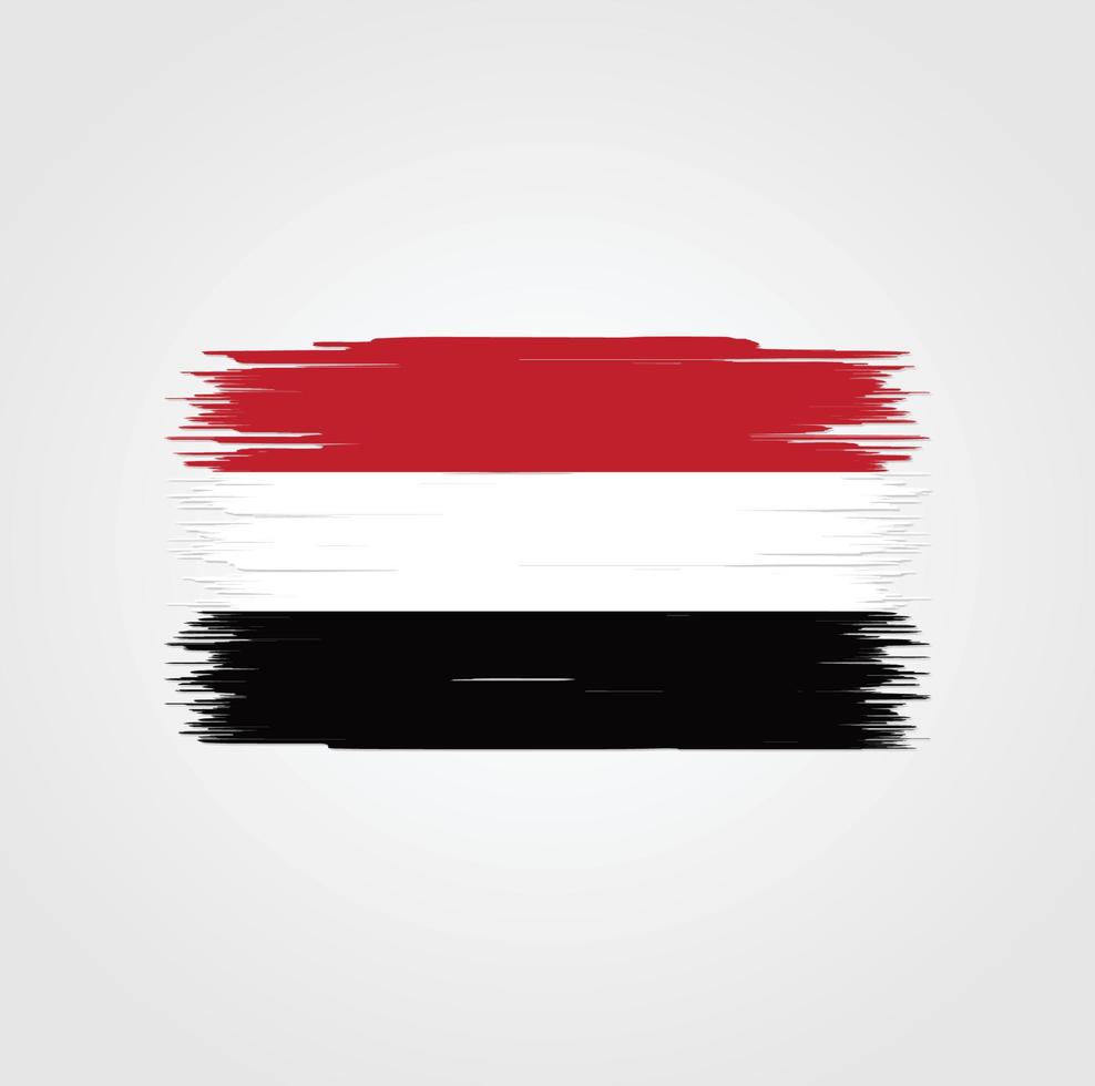 Yemen Flag with brush style vector