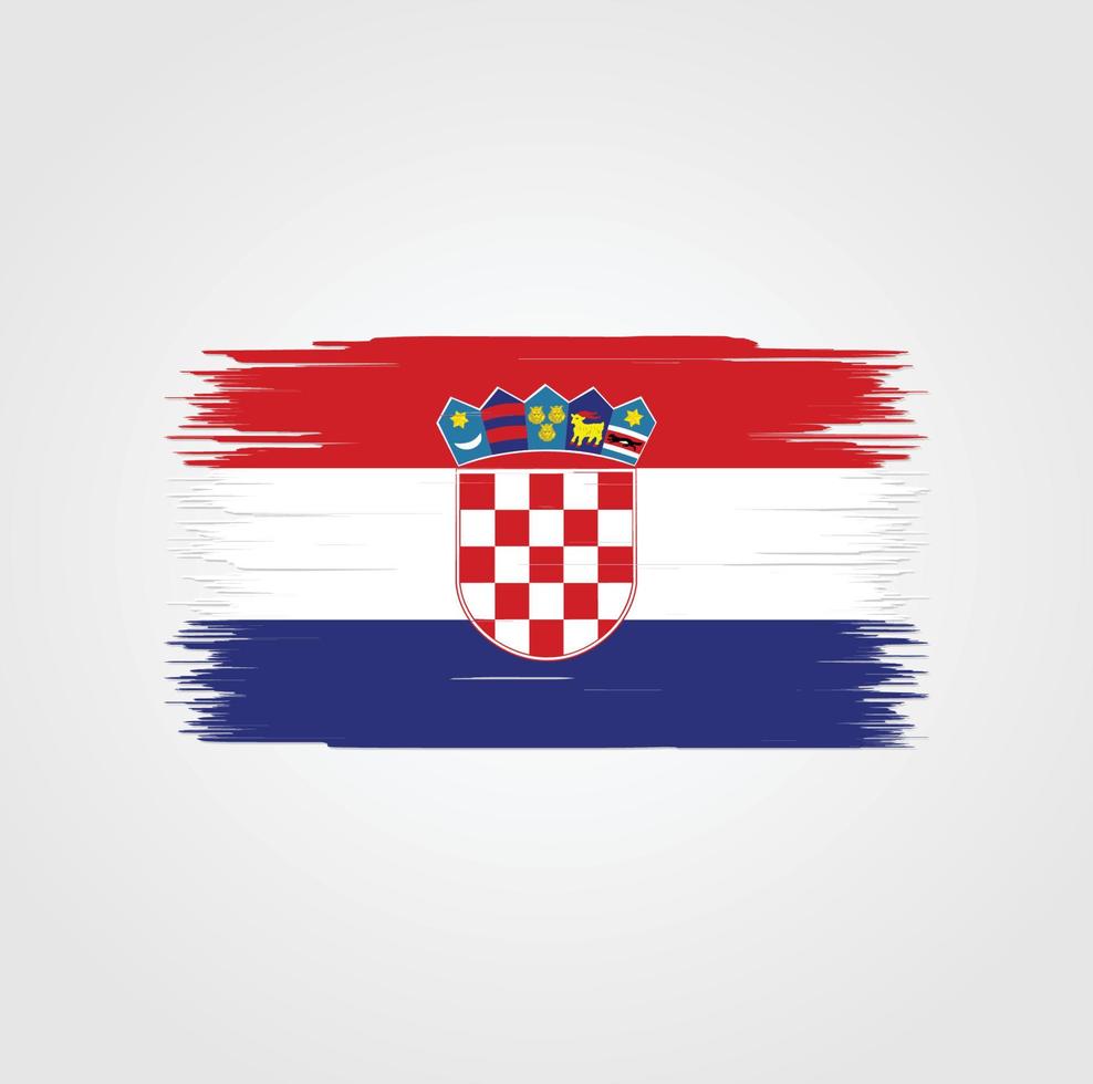 bandera de croacia con estilo de pincel vector