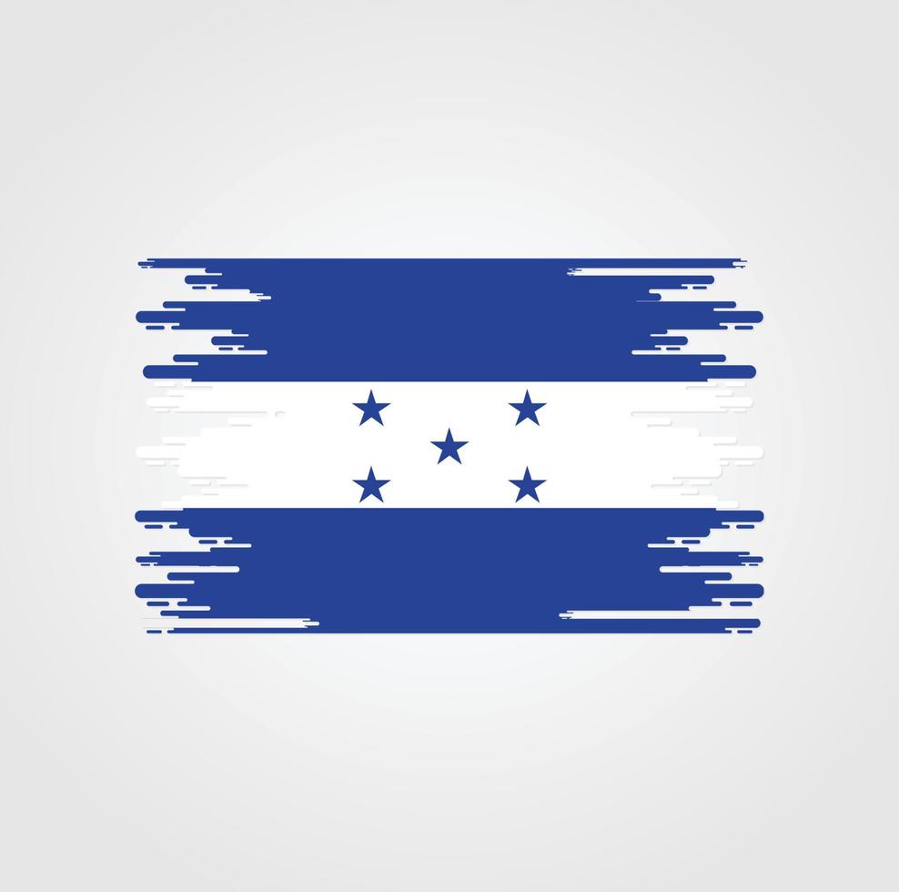 bandera de honduras con diseño de estilo de pincel de acuarela vector