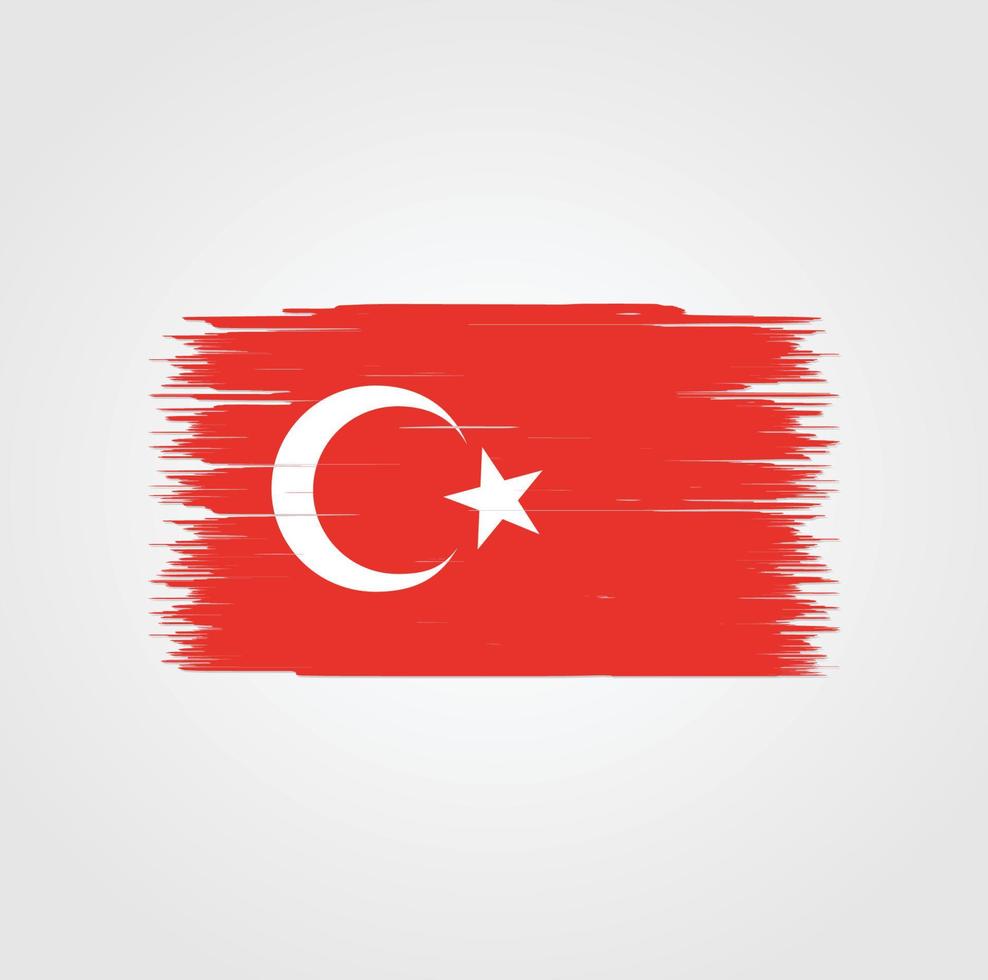 Turkey Flag with brush style vector