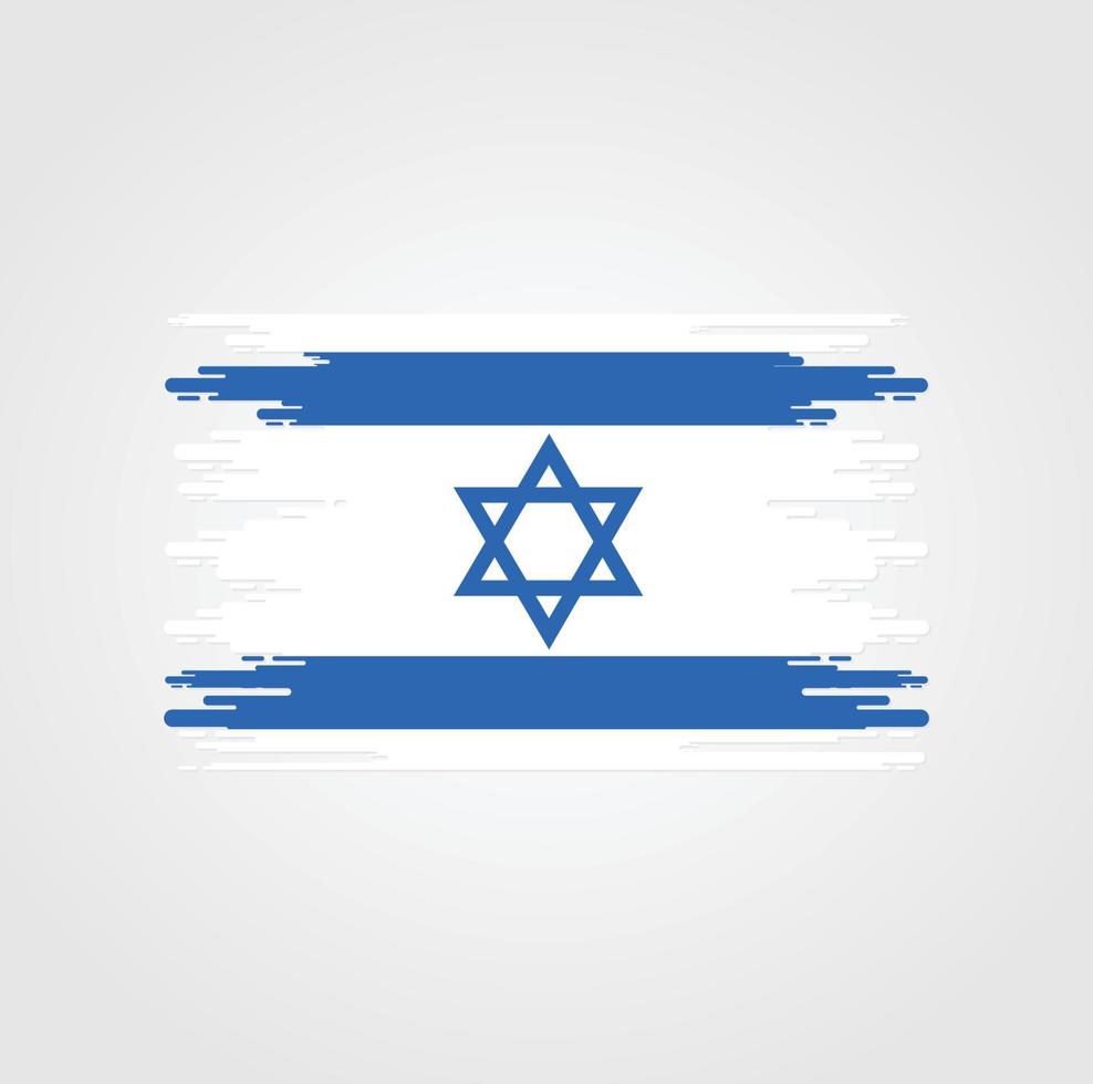 Israel Flag With Watercolor Brush style design vector