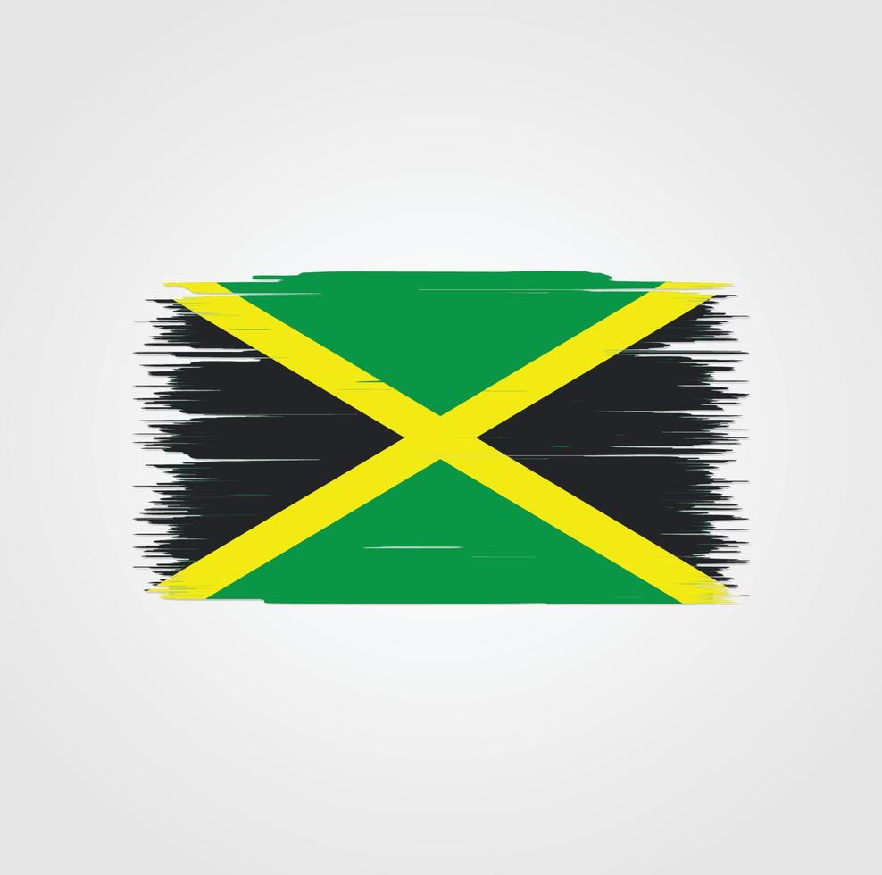 bandera de jamaica con estilo de pincel vector