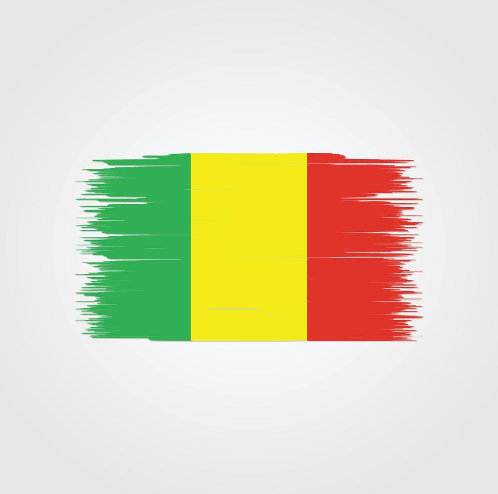 Mali Flag with brush style vector