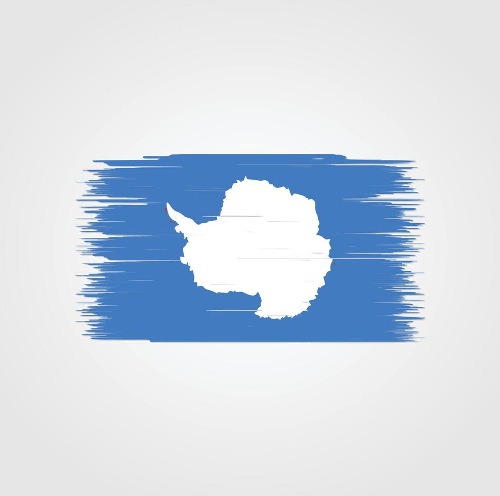Antarctica Flag with brush style vector