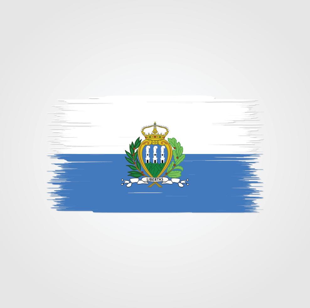 bandera de san marino con estilo de pincel vector