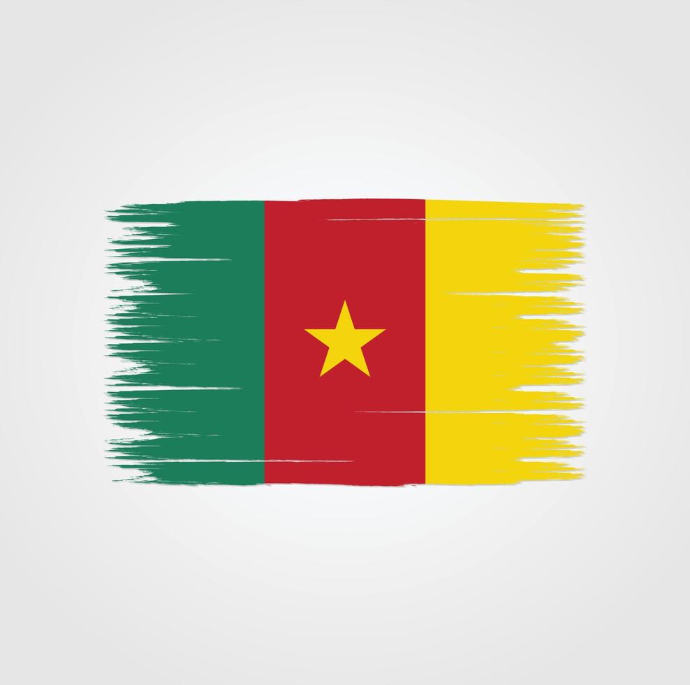 Flag of Cameroon with brush style vector