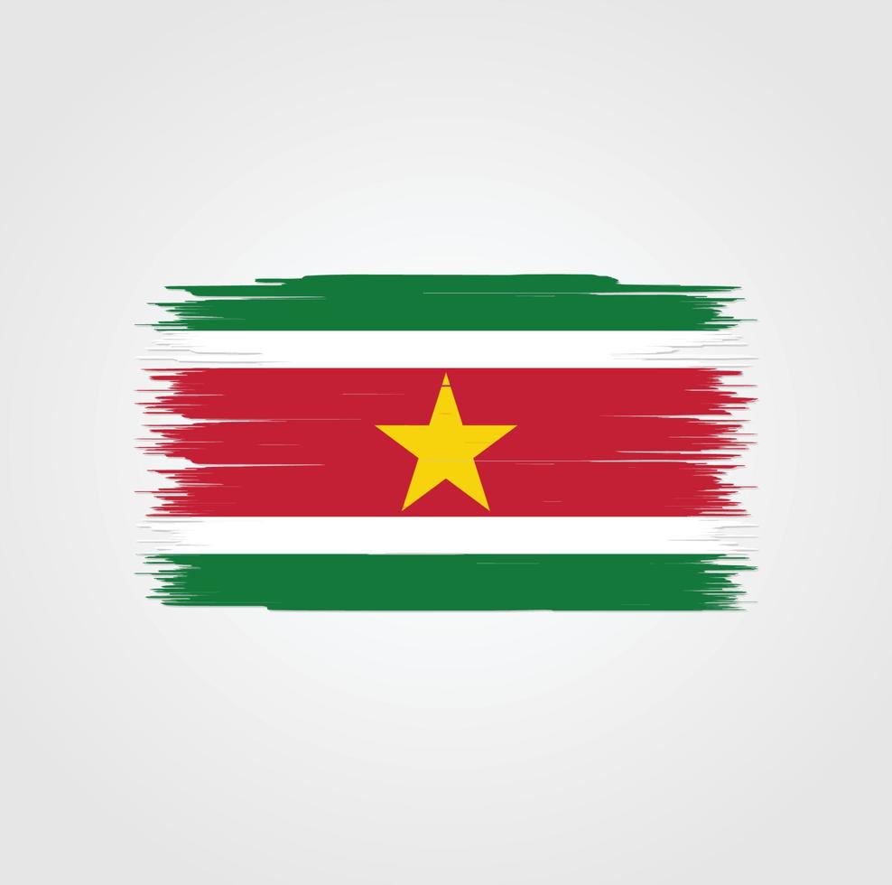 Suriname Flag with brush style vector