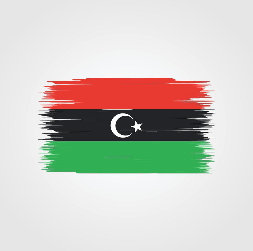 Libya Flag with brush style vector