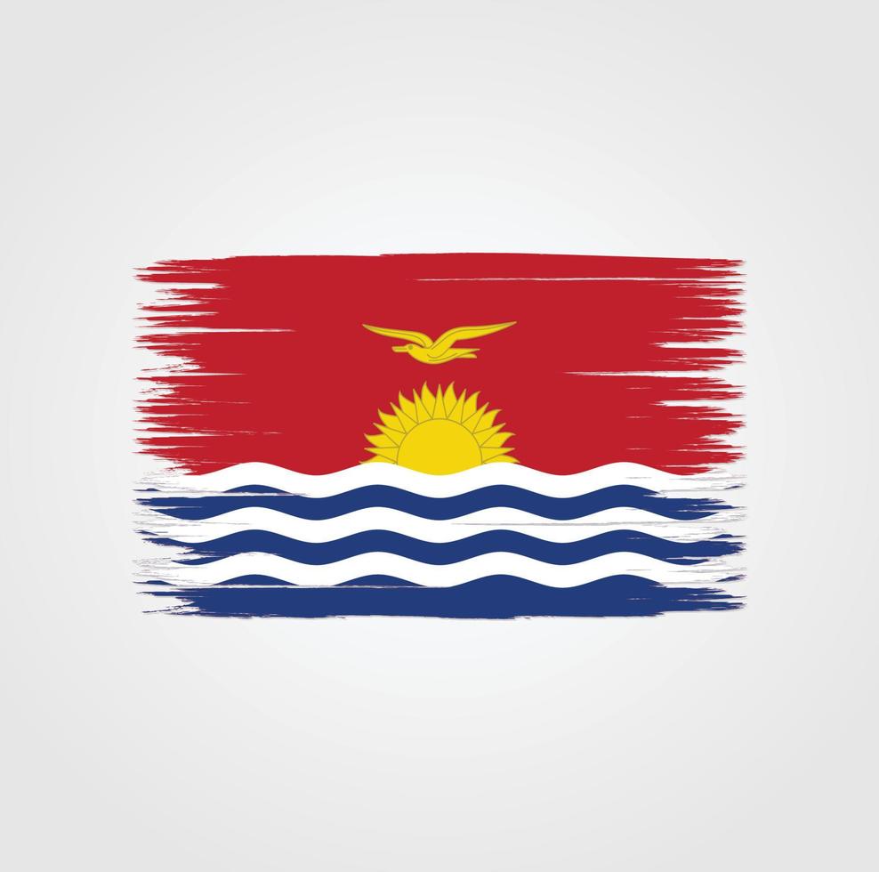 bandera de kiribati con estilo de pincel vector