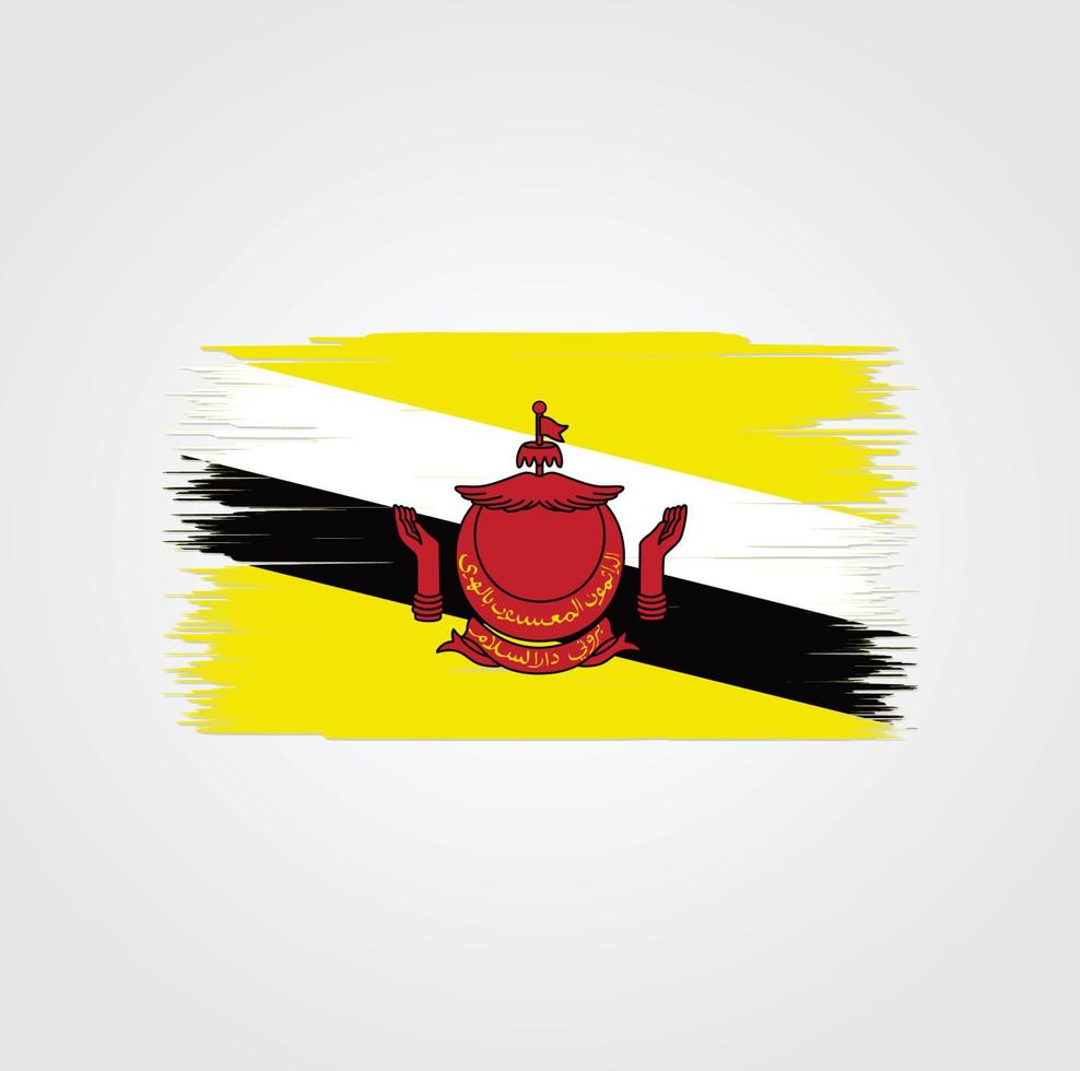 Brunei Flag with brush style vector
