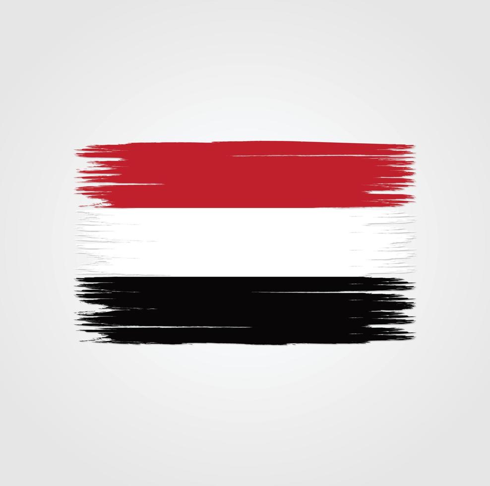 Flag of Yemen with brush style vector
