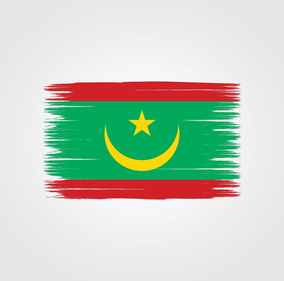 bandera de mauritania con estilo de pincel vector
