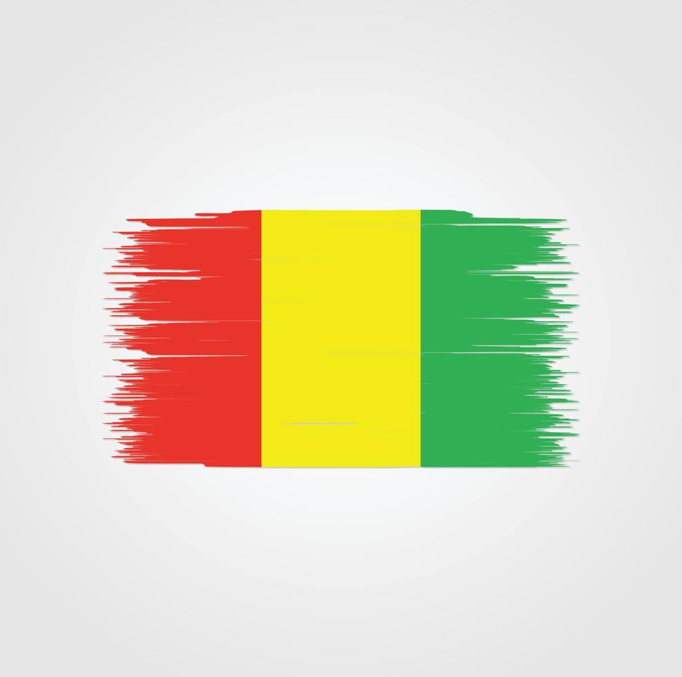 Guinea Flag with brush style vector