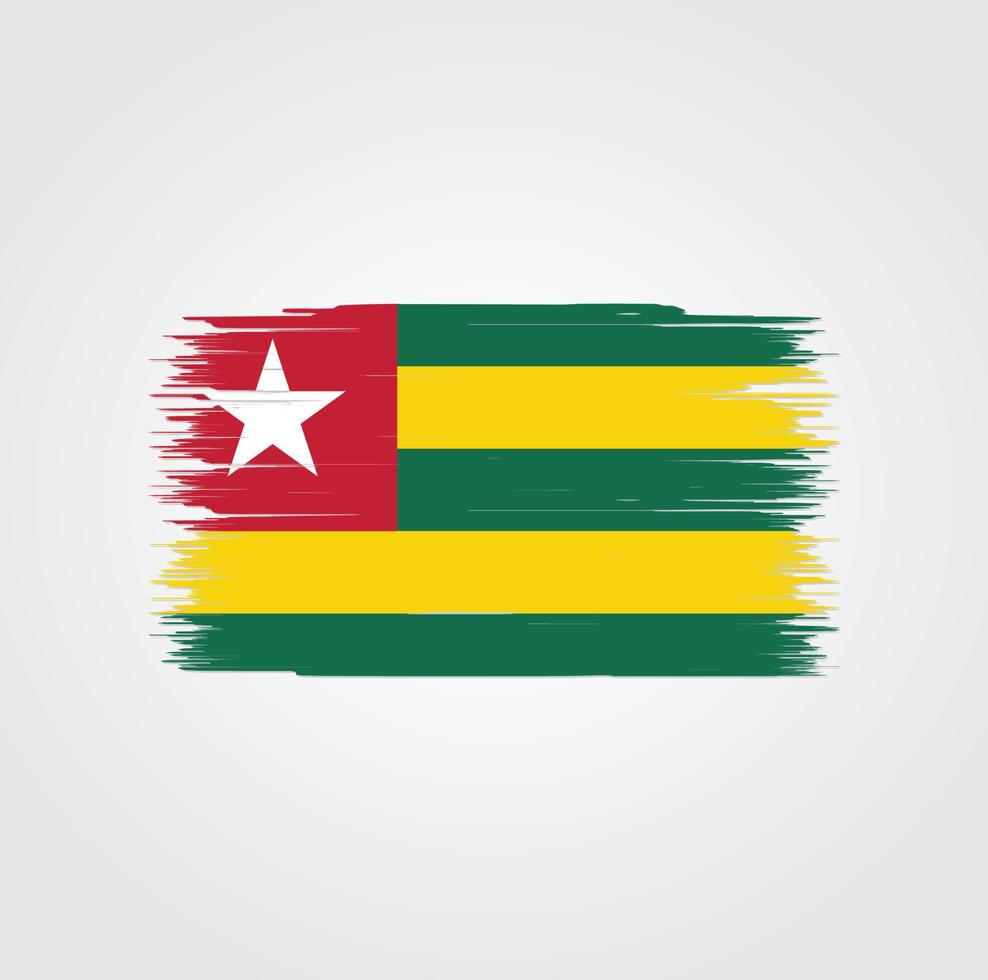 Togo Flag with brush style vector