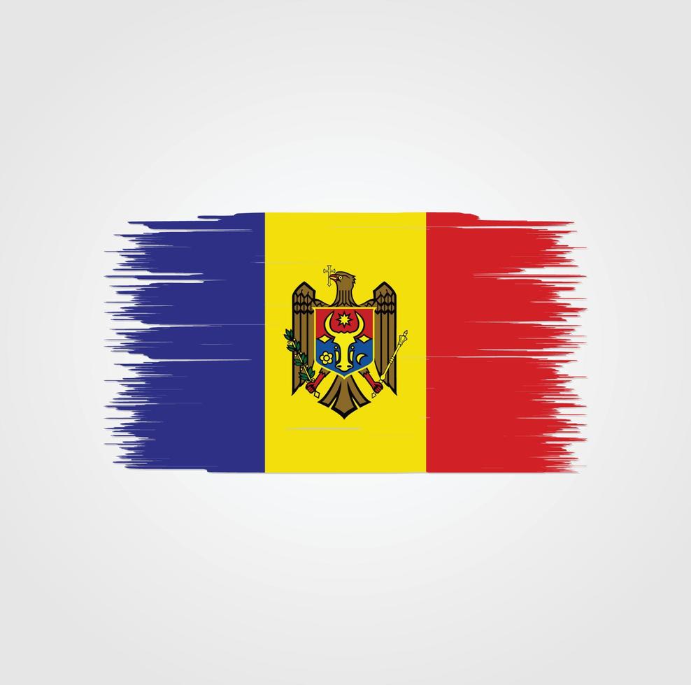 Moldova Flag with brush style vector