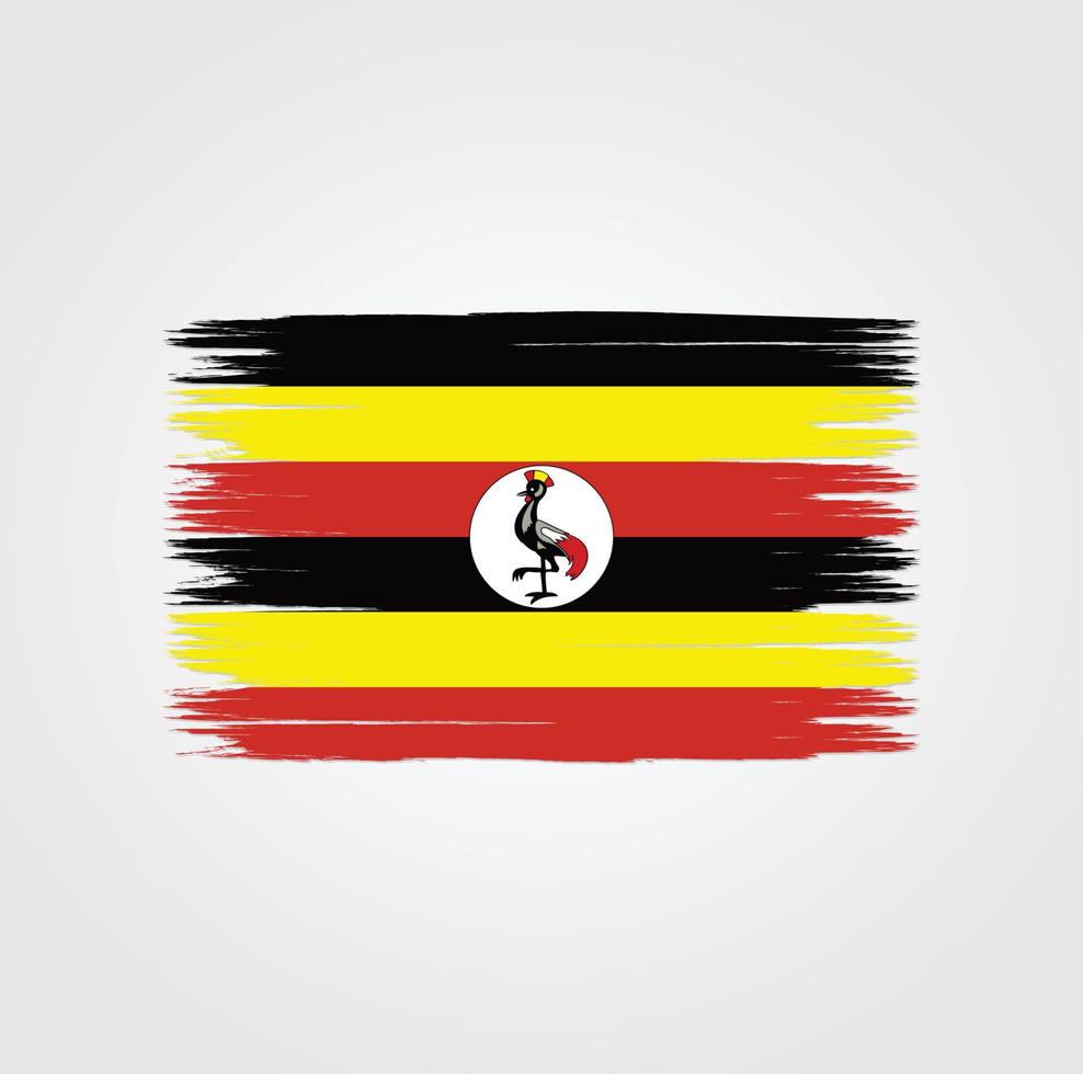 Flag of Uganda with brush style vector