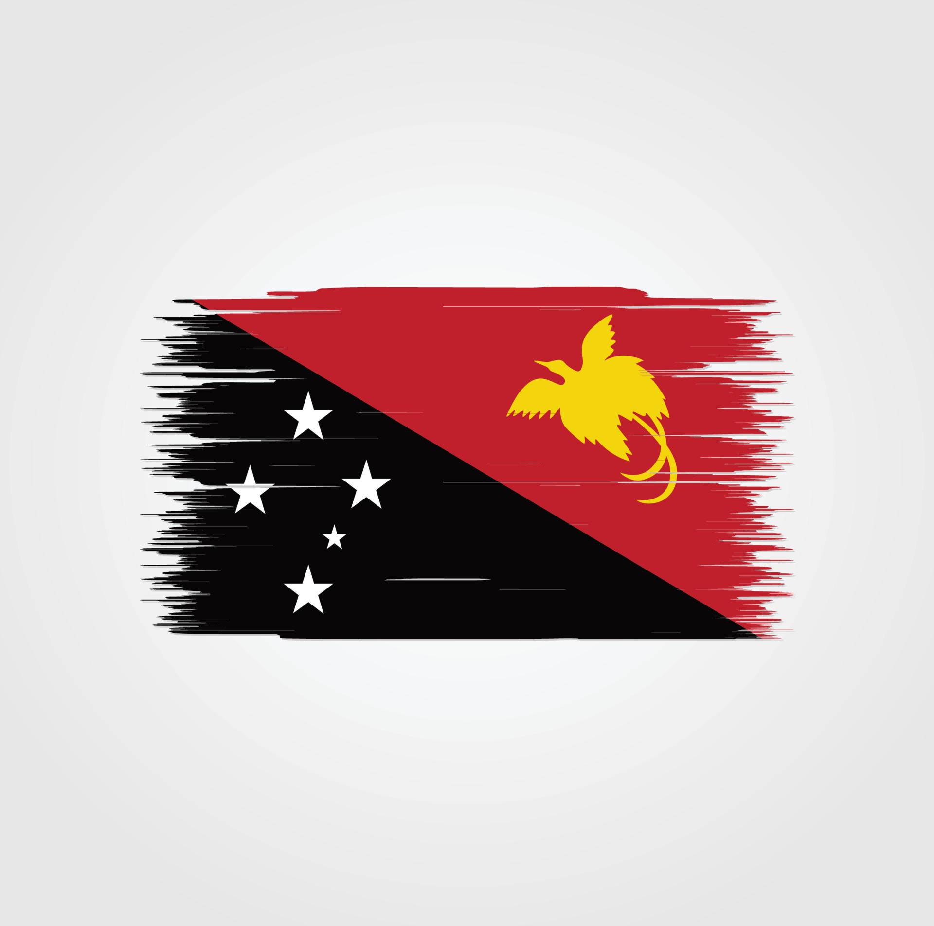 Papua New Guinea Flag with brush style 5291633 Vector Art at Vecteezy