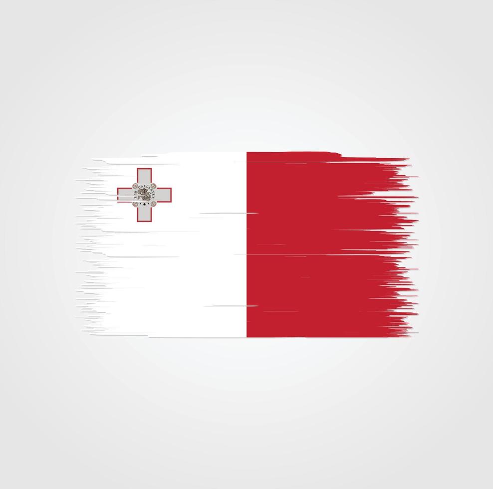 Malta Flag with brush style vector