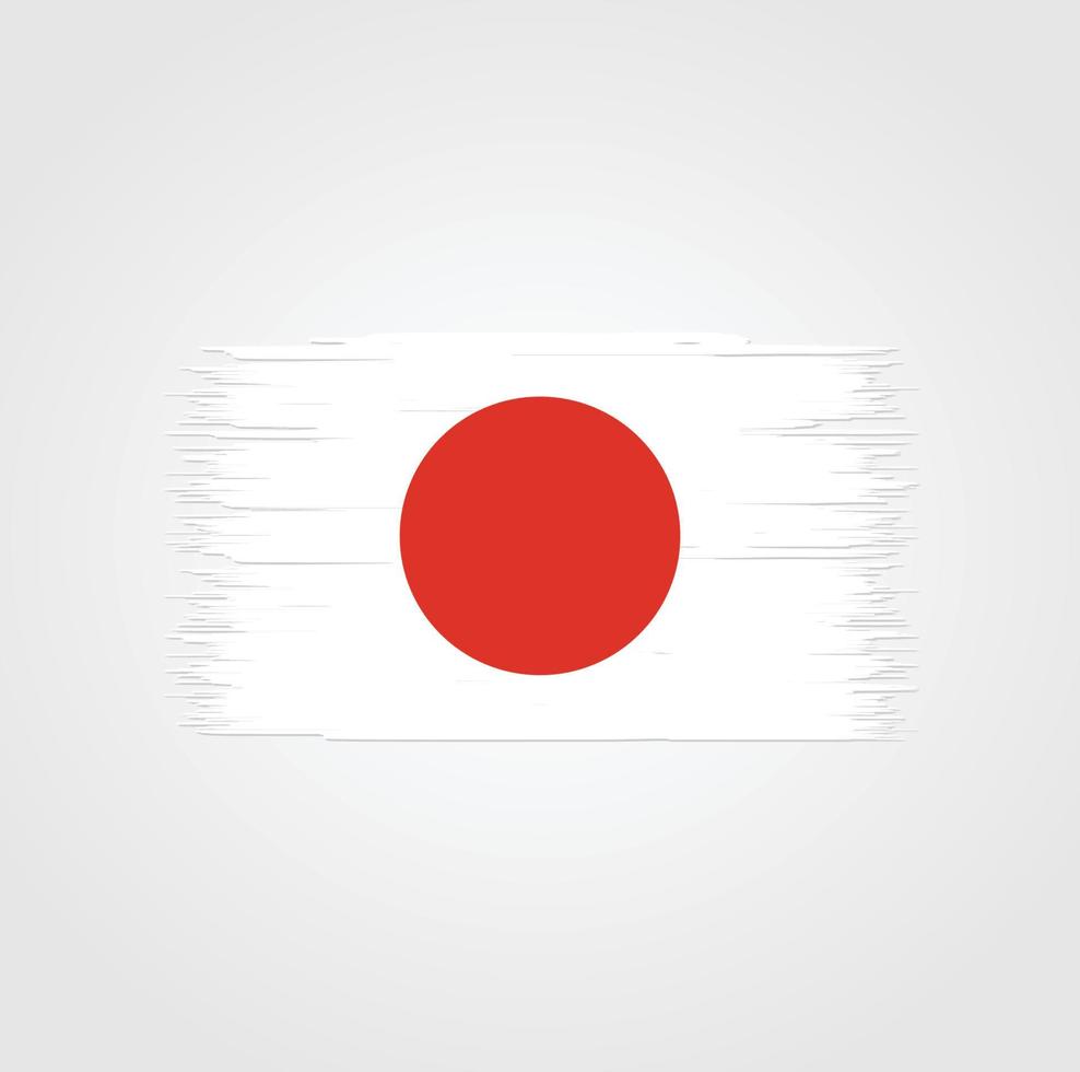 Japan Flag with brush style vector