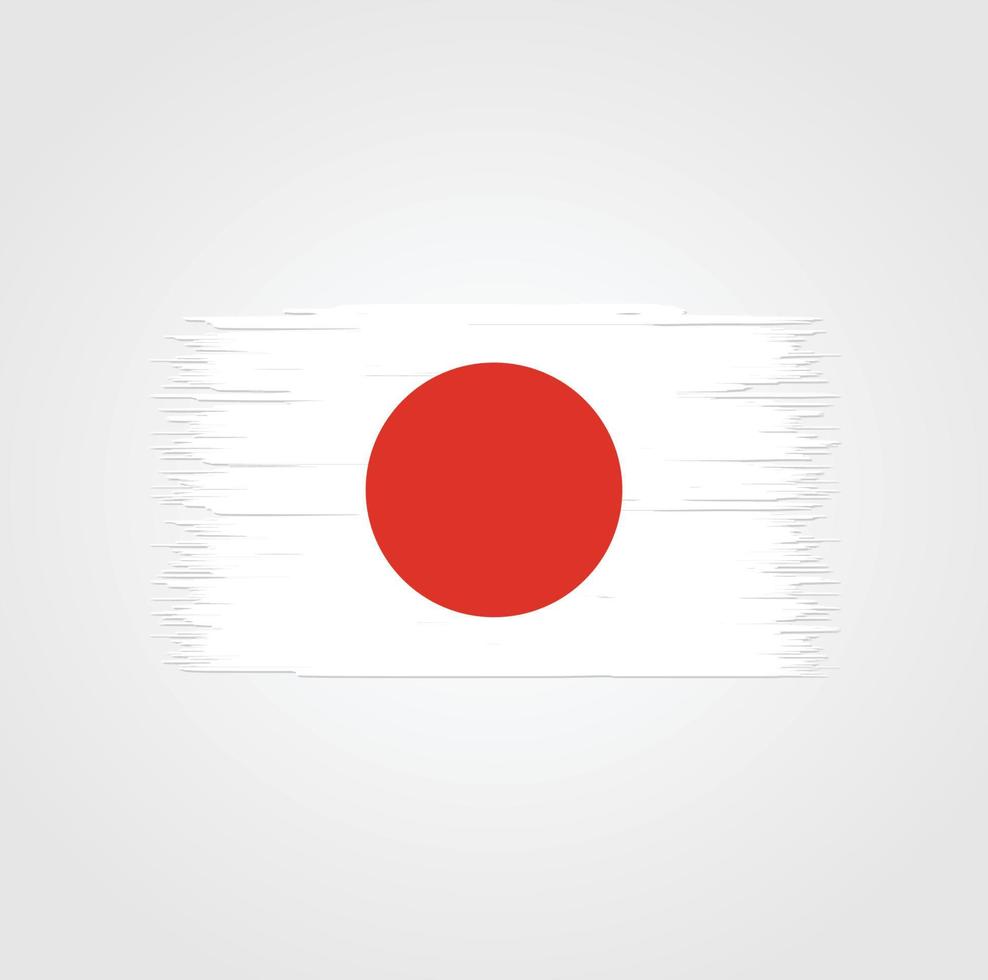 Japan Flag with brush style vector