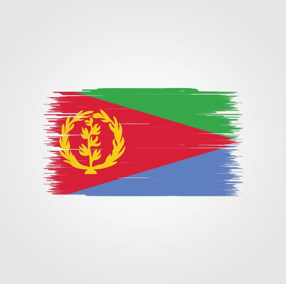 bandera de eritrea con estilo de pincel vector