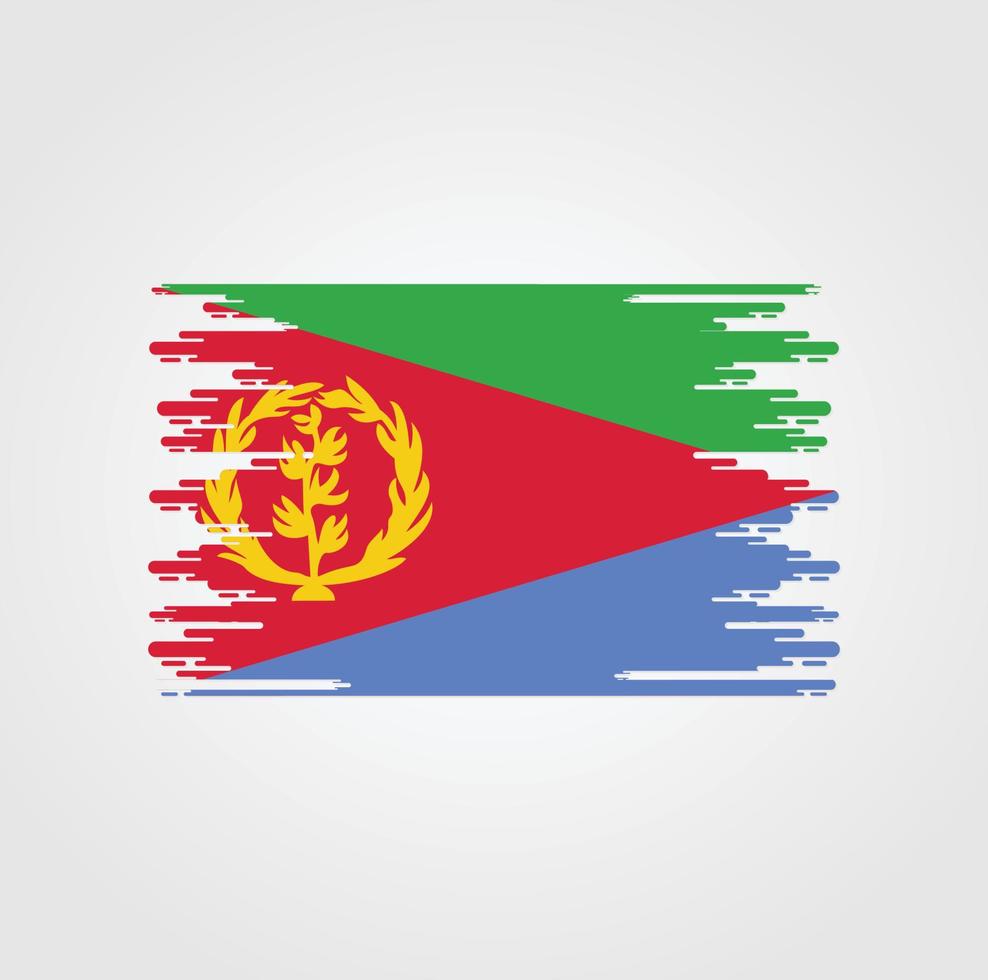Eritrea Flag With Watercolor Brush style design vector