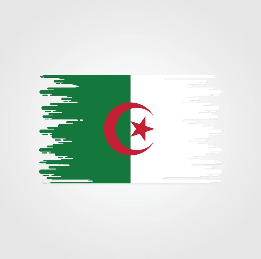 Algeria Flag With Watercolor Brush style design vector