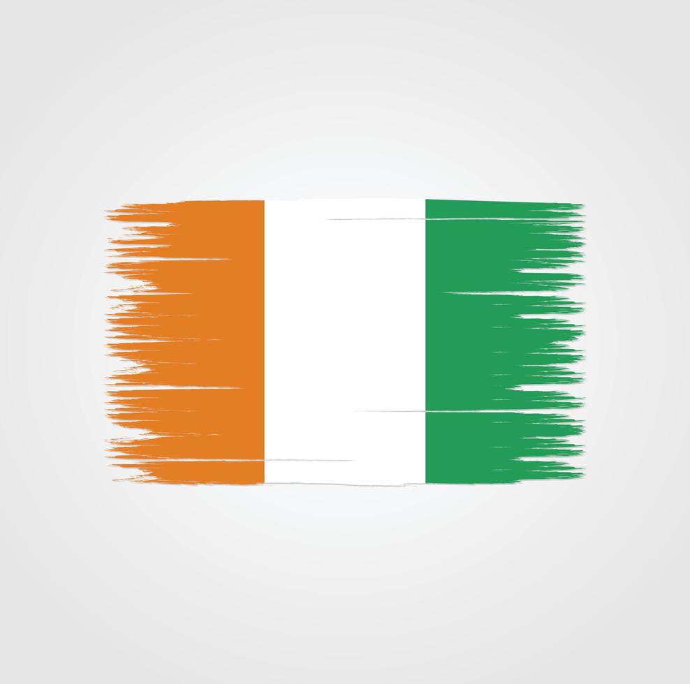 bandera de cote dlvoire con estilo de pincel vector