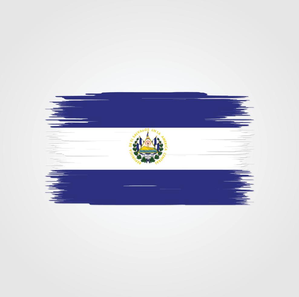 bandera de el salvador con estilo de pincel vector