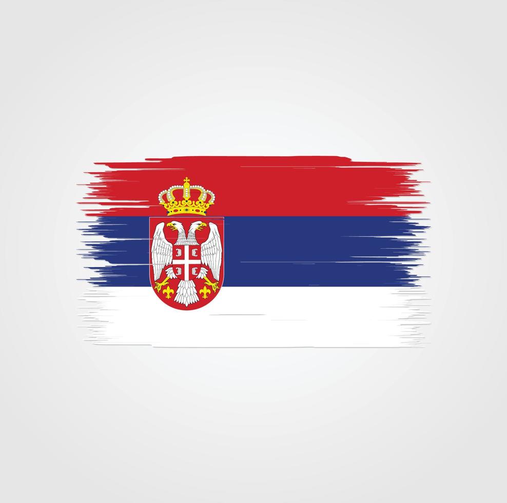 Serbia Flag with brush style vector