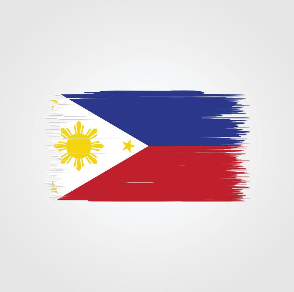 bandera de filipinas con estilo de pincel vector