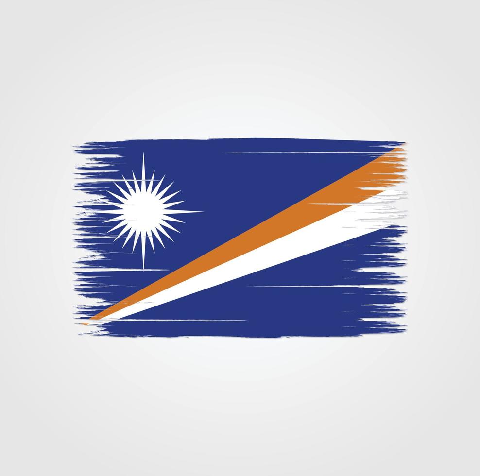 Flag of Marshall Islands with brush style vector