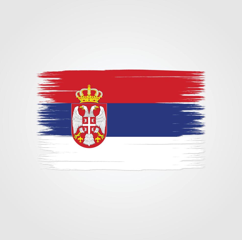 Flag of Serbia with brush style vector