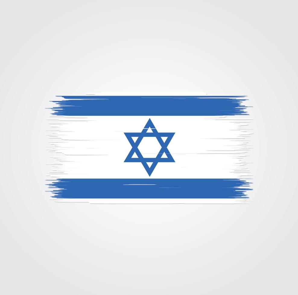 Israel Flag with brush style vector