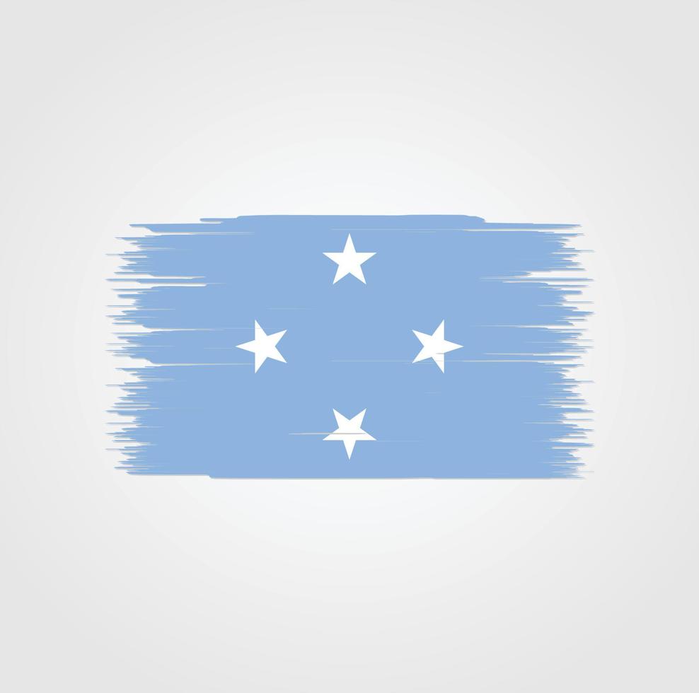 Micronesia Flag with brush style vector