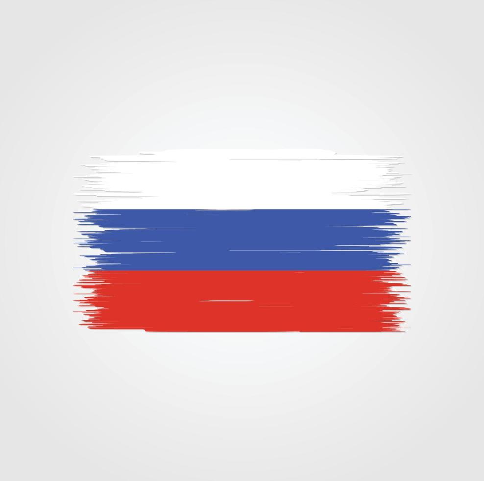 Russia Flag with brush style vector