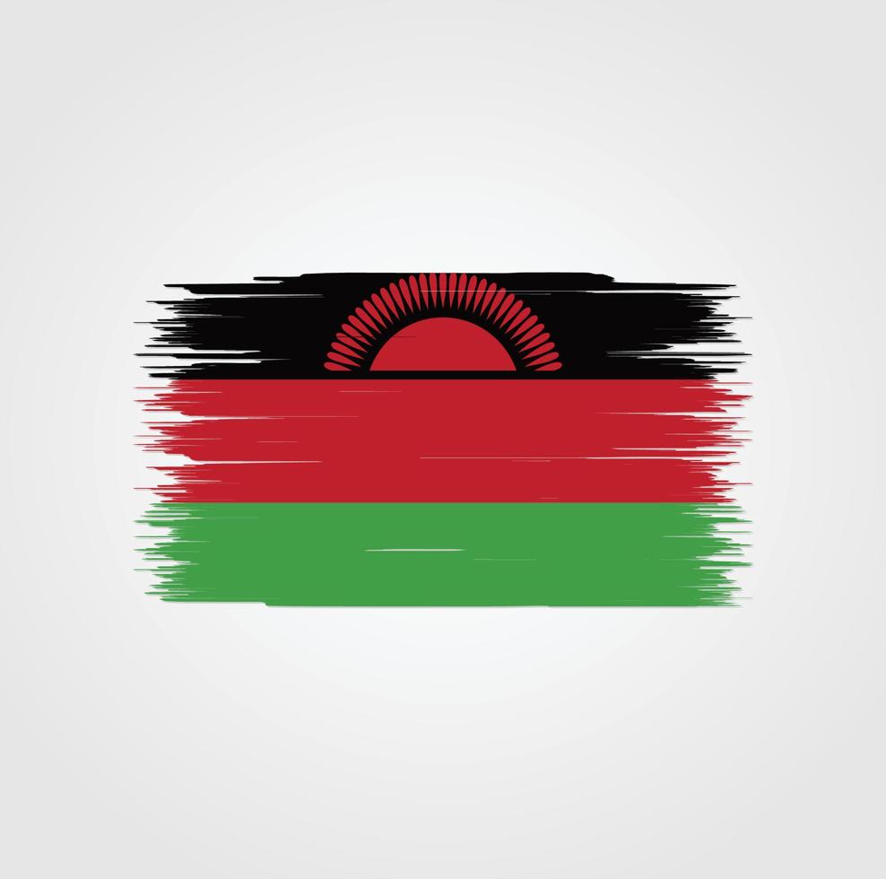 Malawi Flag with brush style vector