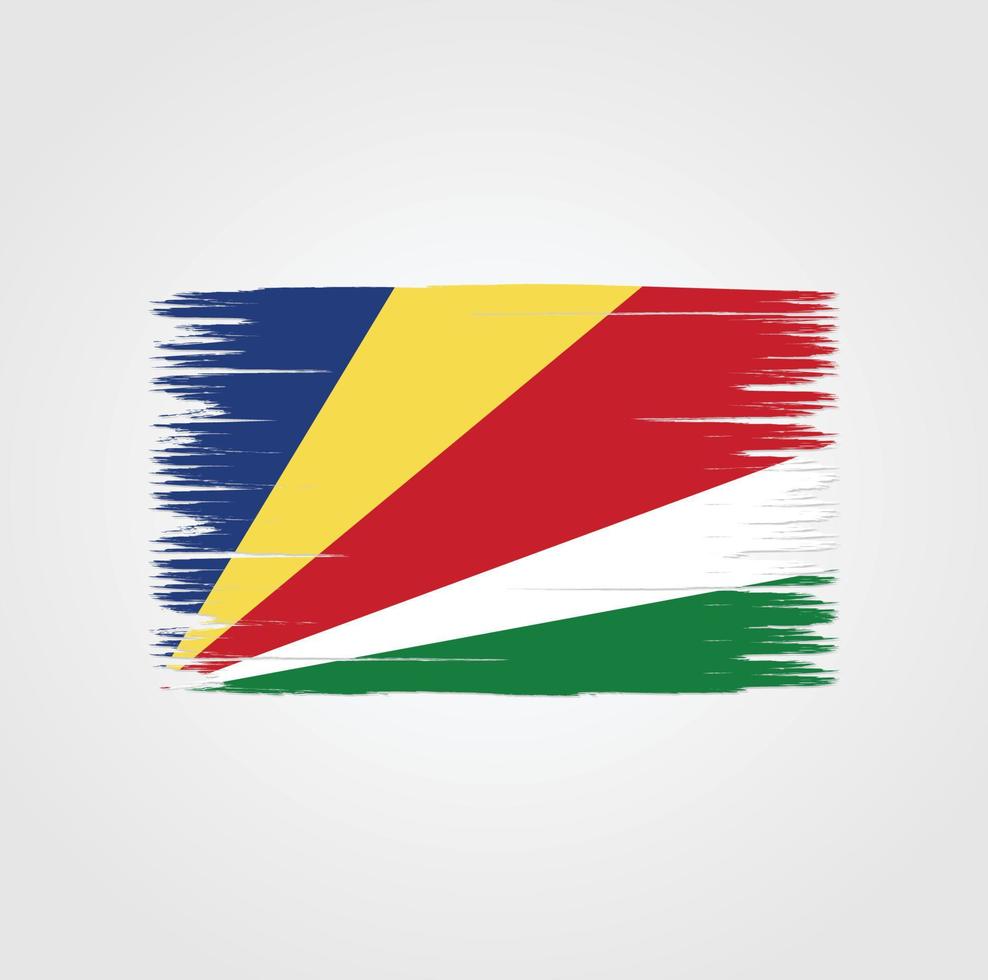 bandera de seychelles con estilo de pincel vector