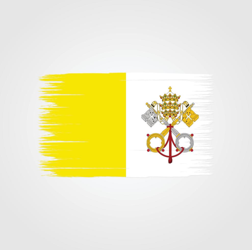 bandera del vaticano con estilo pincel vector