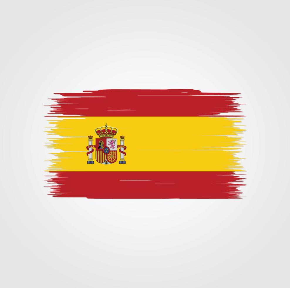 bandera de españa con estilo de pincel vector