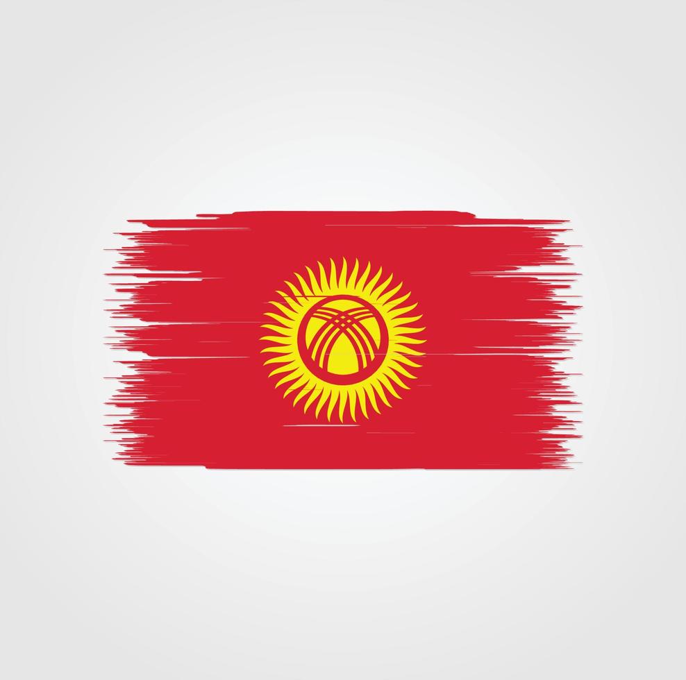bandera de kirguistán con estilo de pincel vector