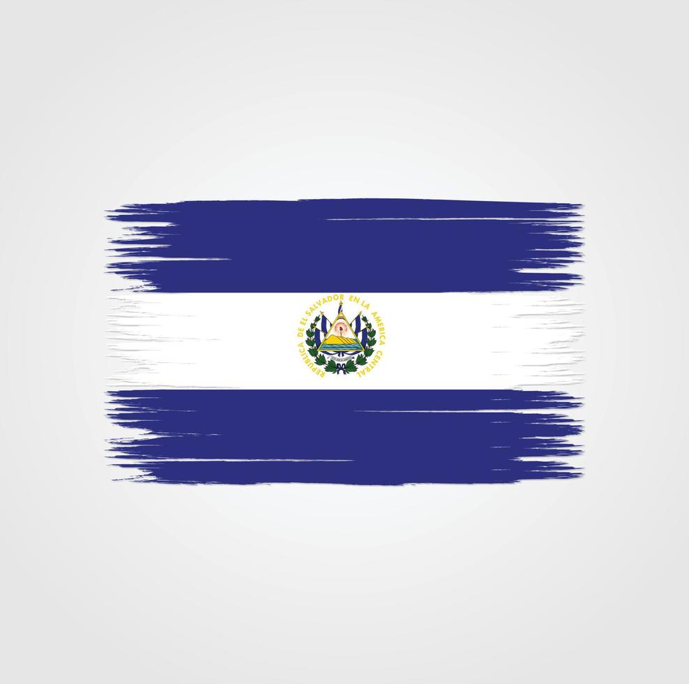 Flag of El Salvador with brush style vector