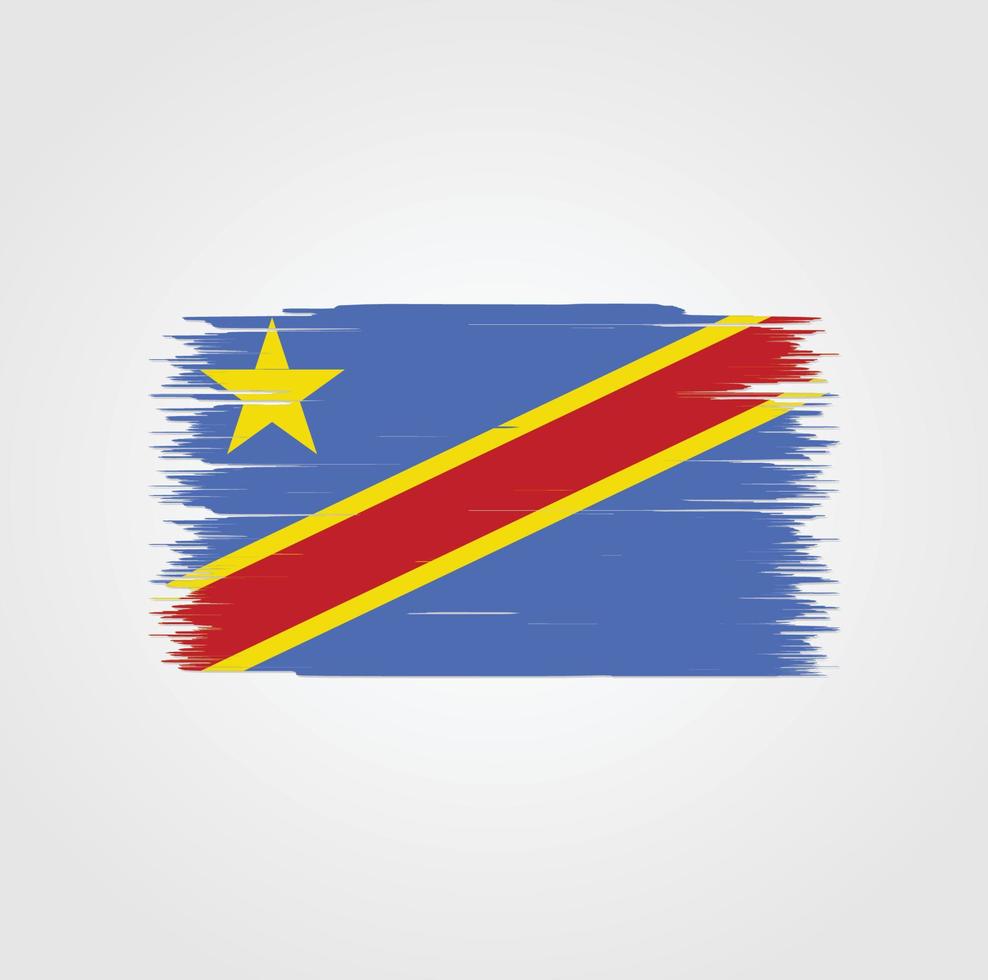 Republic Congo Flag with brush style vector