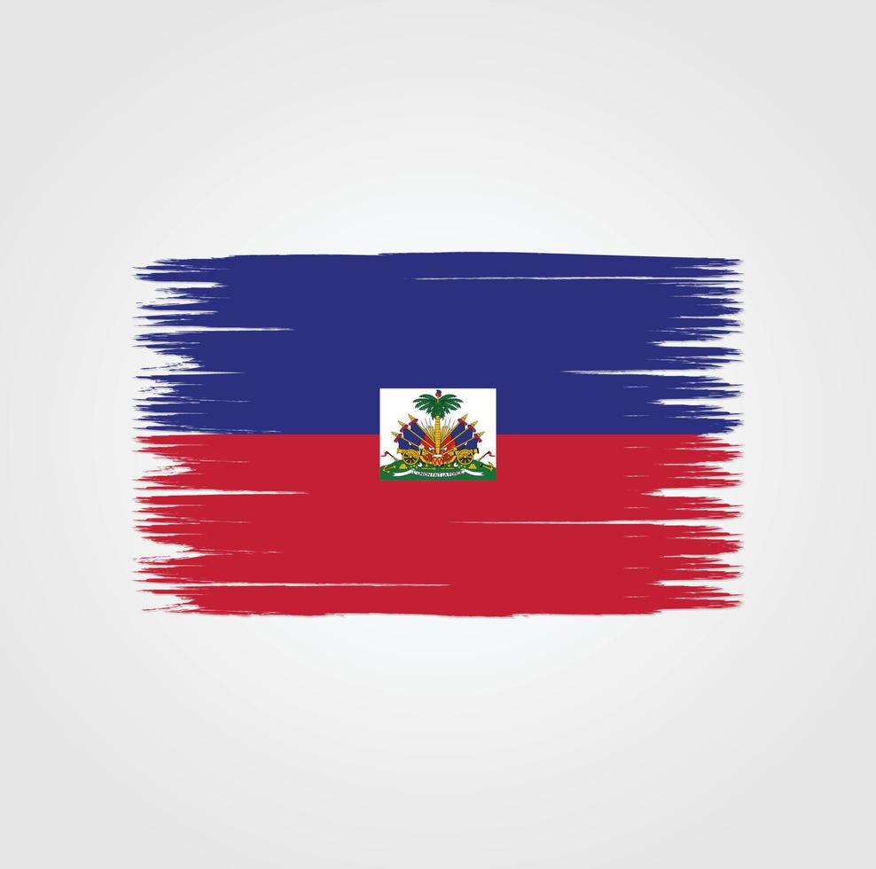 Flag of Haiti with brush style vector
