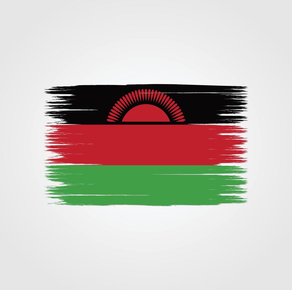 Flag of Malawi with brush style vector