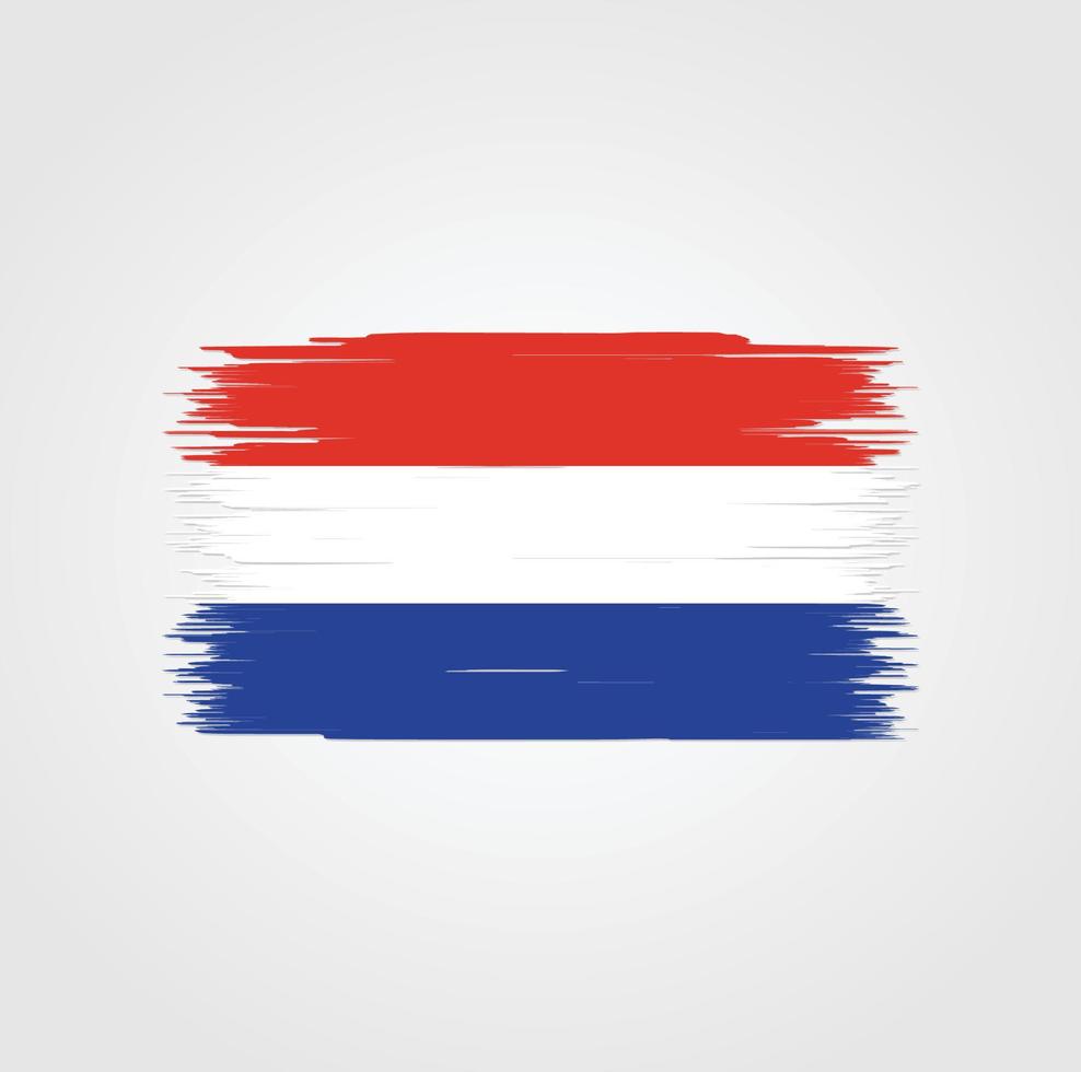 Netherlands Flag with brush style vector