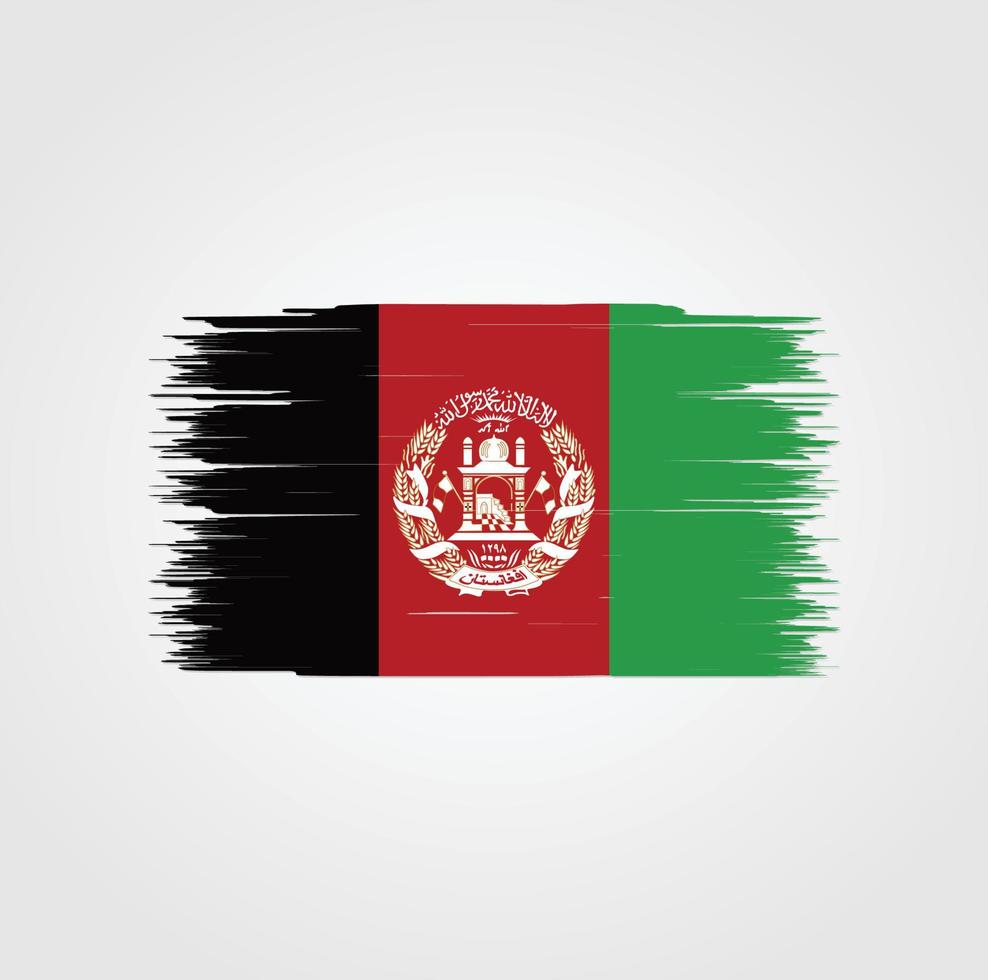 Afghanistan Flag with brush style vector